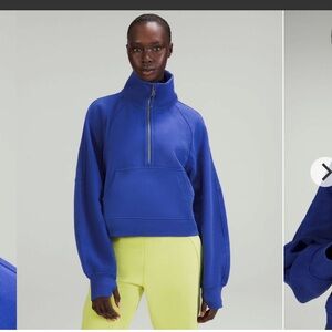 Lululemon Scuba Oversized Funnel Neck Half Zip Psychic Blue XS/S EUC RARE